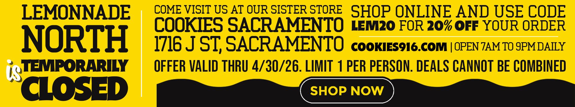 LEMONNADE CLOSING BANNERS - COOKIES SAC